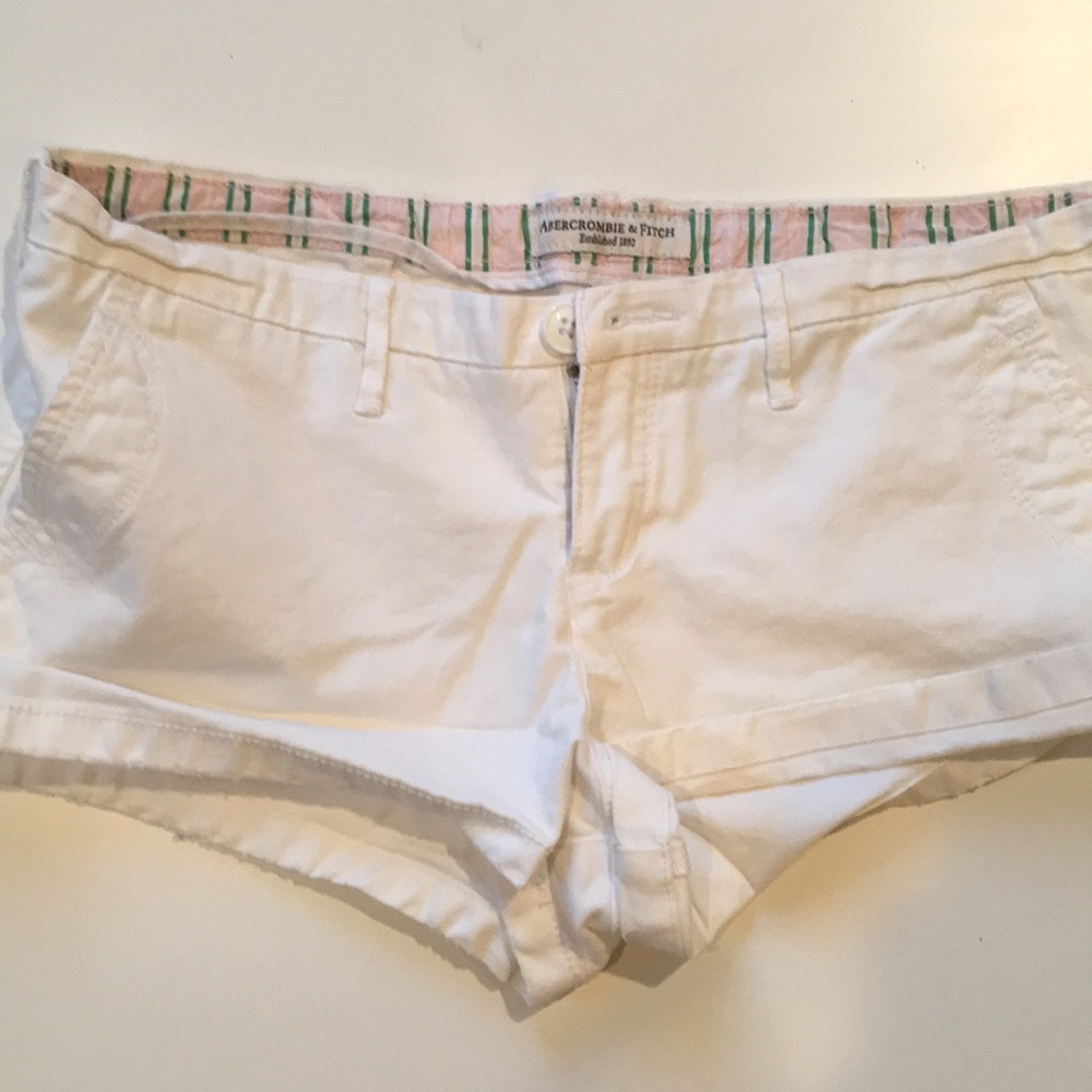 Abercrombie and Fitch off-white denim shorts